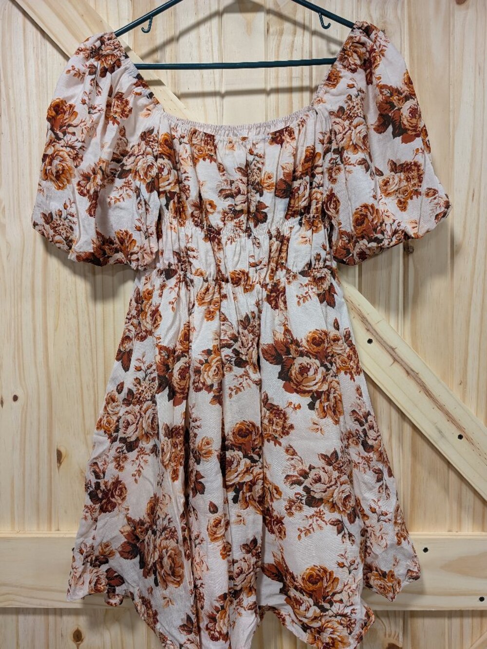 Altar'd State copper floral puffy dress